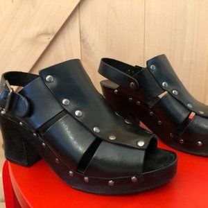 Studded Leather Platform Sandals